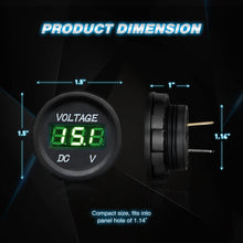 Nilight LED Digital Display Voltmeter Panel DC12V Waterproof Digital Round Panel VoltVolt Tester Gauge for Boat Marine Vehicle Motorcycle Truck ATV UTV, 2 Years Warranty