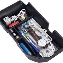 QianBao Compatible with Center Console Organizer Insert ABS Black Materials Tray Armrest Storage Box for Toyota Camry 2018 2019