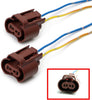 iJDMTOY (2) OEM 9006 HB4 Female Adapters Wiring Harness Sockets w/ 4-Inch Wire Pigtails Compatible With Headlights or Fog Lights Use