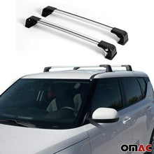 Roof Rack Cross Bars Luggage Carrier 2 Pcs. Silver Set Fits Kia Soul 2020-2021 | Aluminum Silver Cargo Carrier Rooftop Luggage Crossbars