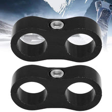 Terisass 2 Pcs AN10 Hose Separator Clamp Hose Fitting Adapter for Fuel Hose Bracket Aluminum Alloy Black Billet Fuel Hose Separator Universal (Black)