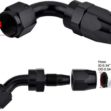 EVIL ENERGY 6AN Straight Swivel Hose End Fitting for Braided Fuel Line Aluminum Black 2PCS