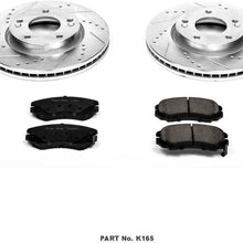 Power Stop K165 Front Brake Kit with Drilled/Slotted Brake Rotors and Z23 Evolution Ceramic Brake Pads,Silver Zinc Plated