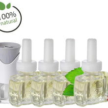 (4 Pack) Scent Fill® Brand 100% Natural Peppermint Refills and (1) Air Wick® Warmer
