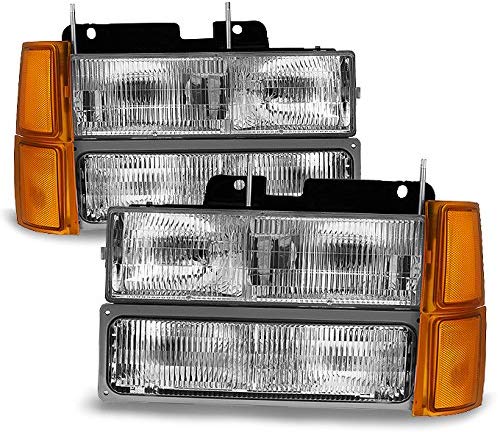 For 94-98 GMT400/480 Chevy GMC C/K Series Pickup Truck Suburban Blazer Tahoe Headlight + Bumper + Corner light