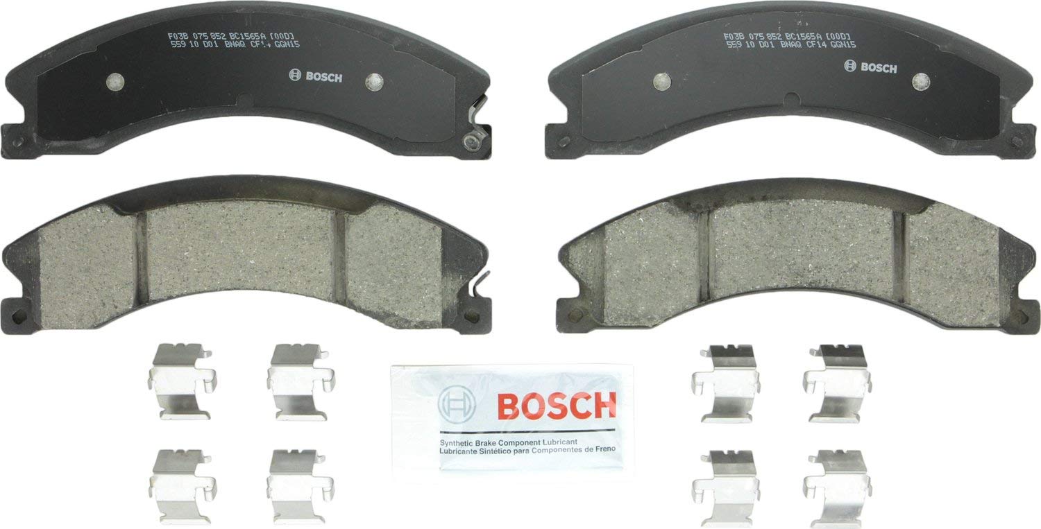 Bosch BC1565A QuietCast Premium Ceramic Disc Brake Pad Set For Nissan: 2012-2017 NV1500, 2012-2017 NV2500, 2012-2017 NV3500, 2016-2017 Titan XD; Rear