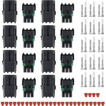 MUYI 10 Kit 2 Pin Way Waterproof Electrical Connector 2.5mm Series Terminals Quick Locking Wire Harness Sockets