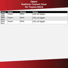 Gates Upper Radiator Coolant Hose for 2006-2012 Toyota RAV4 2.5L 2.4L L4 - Antifreeze Pipe Tube