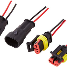 6 Kit 1 Pin and 6 Kit 2 Pin Car Waterproof Electrical Connector Plug with Wire for Car Motorcycle Quad Bike Truck Boat Marine