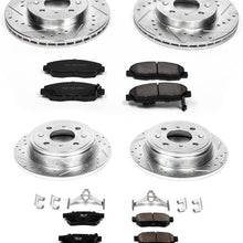 Power Stop K691 Front & Rear Brake Kit with Drilled/Slotted Brake Rotors and Z23 Evolution Ceramic Brake Pads