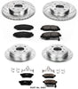 Power Stop K691 Front & Rear Brake Kit with Drilled/Slotted Brake Rotors and Z23 Evolution Ceramic Brake Pads