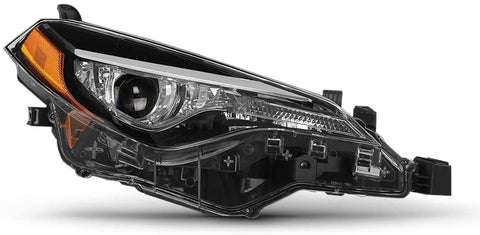 [For 2017-2019 Toyota Corolla L & LE Model] Passenger Side Black Housing OE-Style Single Projector Beam Headlight Headlamp Assembly