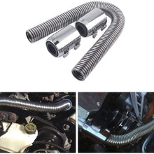 Radiator Hose Kit,with Cap,24"/36"/48'',Polished Stainless Steel,Flexible Kit,W/End Caps Upper&Lower(24 inches)