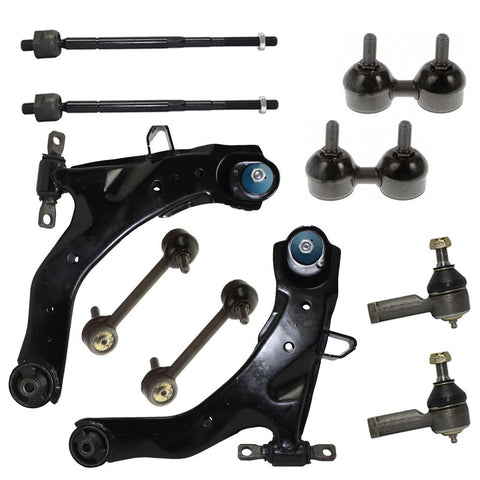 10-Piece Front Suspension Kit - (2) Front Lower Control Arm & Ball Joints, (2) Front Sway Bar End Links, (2) Rear Sway Bar End Links, All (4) Inner & Outer Tie Rod End Links