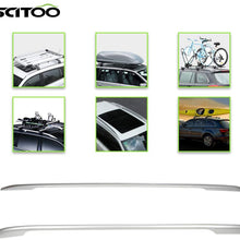 SCITOO fit for 2014 2015 2016 for Nissan Rogue Aluminum Alloy Silver Roof Top Side Rails Set Rock Rack Side Rails