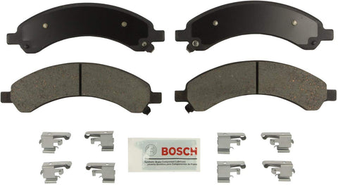 Bosch BE989H Blue Disc Brake Pad Set with Hardware for 2003-08 Chevrolet Express and GMC Savana 3500 Series Vans - REAR
