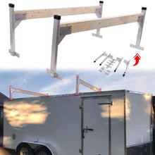 HEKA Aluminum Adjustable Roof Ladder Rack Bracket Kit Fit for Open or Enclosed Trailers Cargo