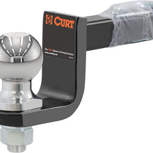 CURT 45148 Trailer Hitch Ball Mount with 2-Inch Trailer Ball & Hitch Pin, Fits 1-1/4-Inch Receiver, 3,500 lbs. GTW, 3-1/4-Inch Drop