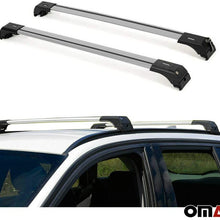 OMAC Roof Rack Cross Bars Luggage Carrier Silver 2 Pcs Fits Kia Soul X-LINE 2020-2021 | Aluminum Black Cargo Carrier Rooftop Luggage Crossbars