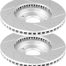 Front Brake Rotors Discs Drilled Slotted HUBDEPOT fit for 2003-2004 I-nfiniti M45,2002-2006 I-nfiniti Q45,2004-2009 2011-2017 N-issan Quest
