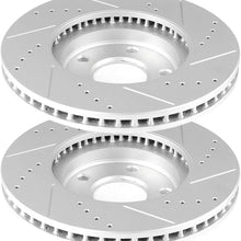 Front Brake Rotors Discs Drilled Slotted HUBDEPOT fit for 2003-2004 I-nfiniti M45,2002-2006 I-nfiniti Q45,2004-2009 2011-2017 N-issan Quest