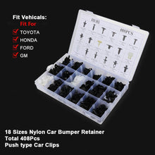 ZENITHIKE Universal Car Retainer Clips 18Sizes Plastic Fender Clips Auto Body Bumper Retainer Clips with Tool for Toyota GM Ford Acura,408Pcs