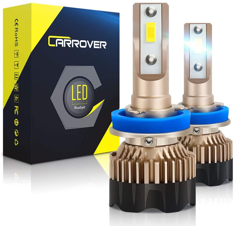 H11 LED Headlight Bulb, CAR ROVER 60W 12000Lumens Extremely Bright 6000K H8 H9 CSP Chips Conversion Kit