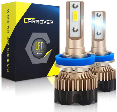 H11 LED Headlight Bulb, CAR ROVER 60W 12000Lumens Extremely Bright 6000K H8 H9 CSP Chips Conversion Kit