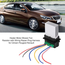 Car Blower Regulator Regulator, Heater Motor Blower Fan Resistor Speed ​​Resistance with Wiring Plug Harness for Citroen Peugeot Renault 6441L2
