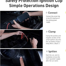 Baseus Portable Car Jump Starter, 800A Peak Automotive Battery Charger (Up to 4L Gas or 2.5L Diesel Engine), 12V Power Pack Jumper Start & Phone Charger with USB Port, Jumper Cables & LED Flashlight