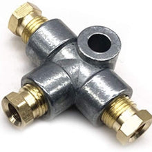 WHWEI 3 Way T Piece Tee Brake Pipe with 3 M10 Male Nuts Short Metric Copper (Color : Silver) (Silver)