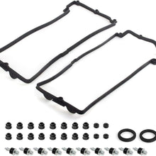 Ensun Engine Valve Cover Gasket set Left & Right for BMW E60 E63 E64 E70 X5 N62 Replaces# 11127513194, 11127513195