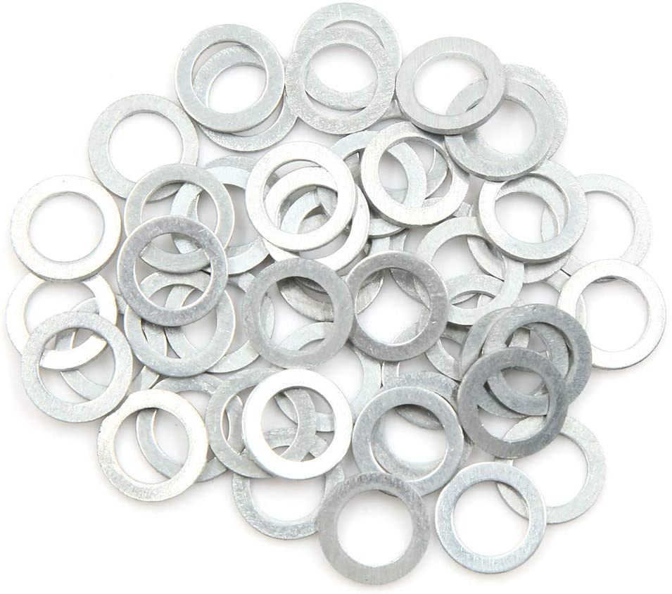 X AUTOHAUX 50pcs Engine Oil Crush Washers Drain Plug Gaskets 8mm ID. 12mm OD. for Car