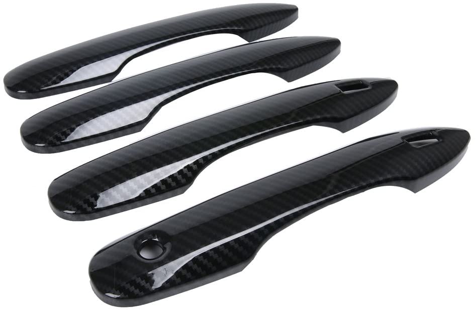 Eiseng Auto Exterior Door Handle Cover Trim Strip 4pcs for Toyota Camry 2018 2019 2020/2020 Corolla / 2019 2020 Avalon / 2016 2017 2018 2019 Prius (Carbon Fiber)
