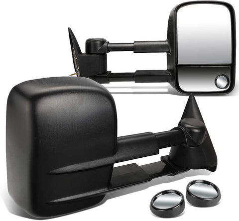DNA Motoring TWM-022-T222-BK+DM-SY-022 Pair of Towing Side Mirrors + Blind Spot Mirrors