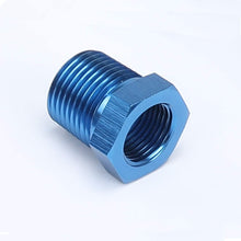 Aluminum Water or Oil Fuel Fitting 1/4" Male NPT to 1/8" Female NPT Pipe Straight Gauge Sensor Reducer Bushing Hollow Adapter, Blue