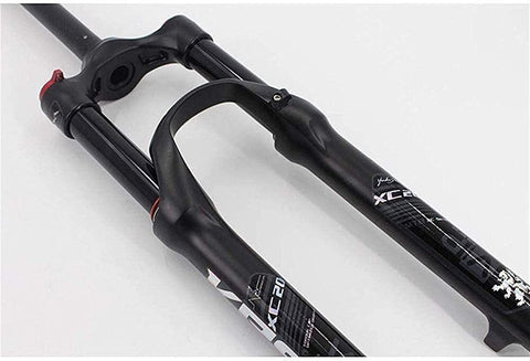 YHBM Bicycle Fork 1-1/8'' Bike Bicycle Aluminum Alloy Disc Brake Shoulder Control Damping Adjustment Travel 100mm,26 Inch Suspension Fork