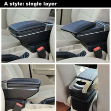 for Mini Cooper Coupe Armrest Console Center Storage Box with Base Cup Holder Ashtray (Black with red Thread, Single Layer)