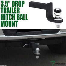 Topline Autopart Universal 3.25" Drop Rear Bumper Trailer Tow Hitch Loaded Ball Mount With Pin & Clip Kit For 1.25" x 1.25" Towing Receiver Tube
