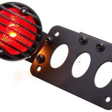 KATUR Black Motorcycle Side Mount Tail Light Brake License Plate Bracket Taillight for Suzuki Yamaha Honda Harley Bobber Chopper