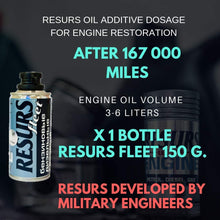 RESURS Fleet 150 g Top Quality Petrol Engine/Diesel Engine/LPG Engine/Car Engine Restorer Nano Technology Oil Additive/Engine Additive/Engine Treatment/Engine Restoration/Nano Restorer/Remetalizer