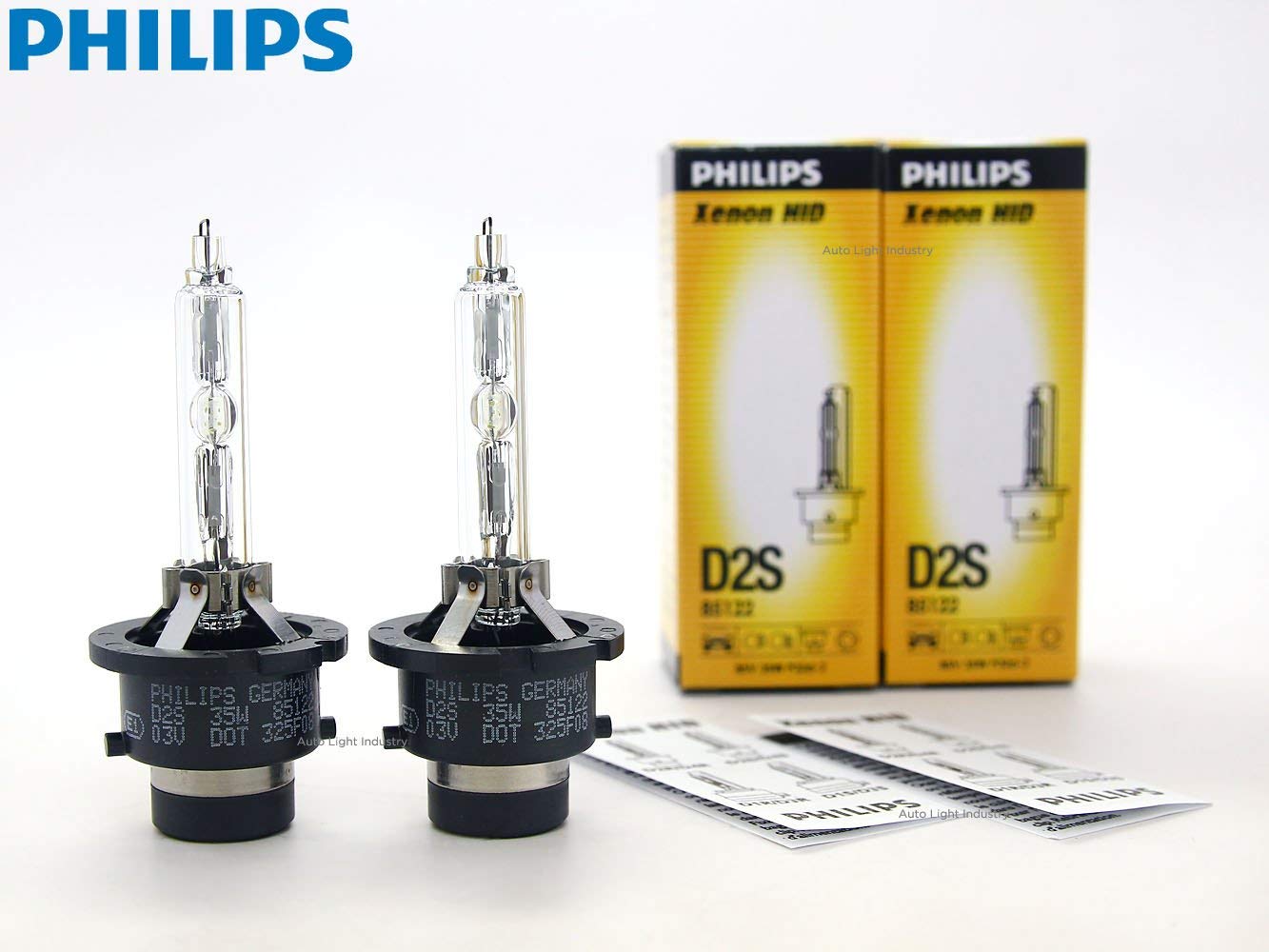 Philips D2S 4300K OEM Replacement HID Xenon Bulbs 85122 35W DOT Germany - Pack of 2 by ALI