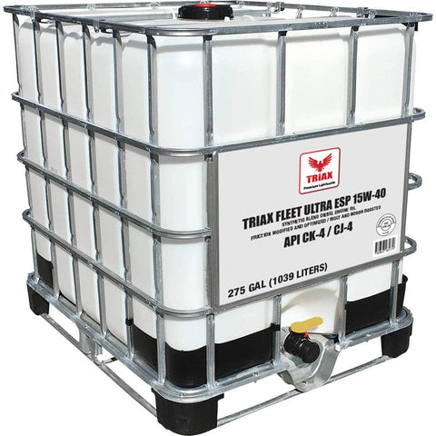 Triax API CK-4 Licensed Fleet Ultra ESP 15W-40 Synthetic Blend - Moly & Boron Performance Boosted, Heavy Duty Diesel Engine Oil - OEM Approval: Volvo, Mack, Cummins, DD (275 Gallon Tote)