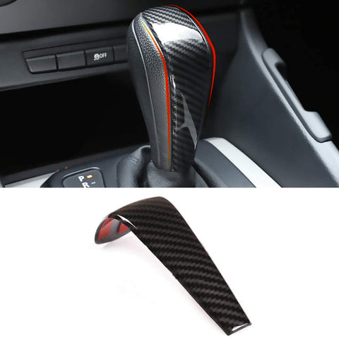 Moonlinks for BMW E90 Carbon Fiber Pattern Gear Shift Knob Cover Trim, Carbon Fiber Style ABS Gear Shift Head Cover Fit BMW Z4 X1 E90 E91(1 Piece)