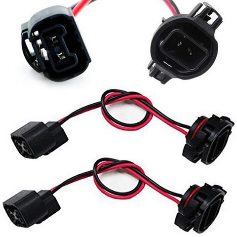 iJDMTOY (2) 5202 H16 Extension Wire Harness Sockets Compatible With Headlights, Fog Lights Retrofit Work Use