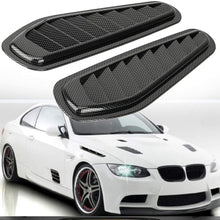 Air Flow Intake Cover, 2pcs Carbon Fiber Style Car Air Flow Intake Decorative Scoop Bonnet Vent Hood Cover Universal Air Flow Vent Protection Cover