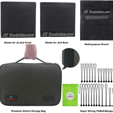 Shadeidea Jeep Wrangler Sun Shade JL Unlimited 4 Door, Front and Rear 2 piece-Black Mesh Screen Sunshade JLU, 2018-Current New Model Top Cover UV Blocker with Grab Bag-10 Years Warranty