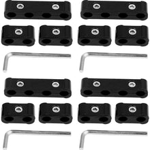 12Pcs Aluminum Alloy Braided Engine Spark Plug Wire Hose Separator Clamp Fitting Kit for 8mm 9mm 10mm(Black)