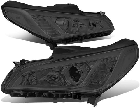 DNA MOTORING Smoked/Clear HL-OH-HSON15-SM-CL1 Factory Style Front Bumper Projector Headlight Lamp Set