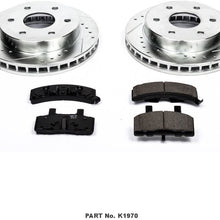 Power Stop K1970 Front Brake Kit with Drilled/Slotted Brake Rotors and Z23 Evolution Ceramic Brake Pads,Silver Zinc Plated